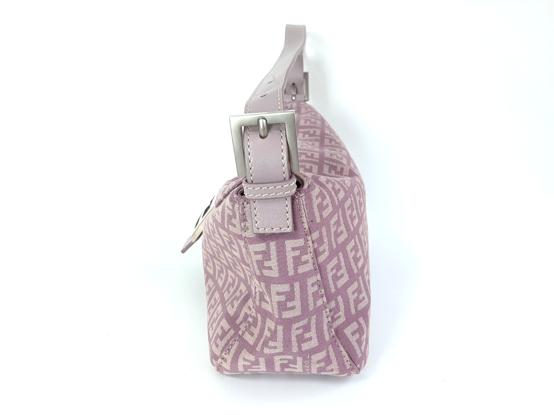 FENDI Zucca Mamma Baguette Shoulder Hand Bag Canvas Leather Pink Dust Bag2