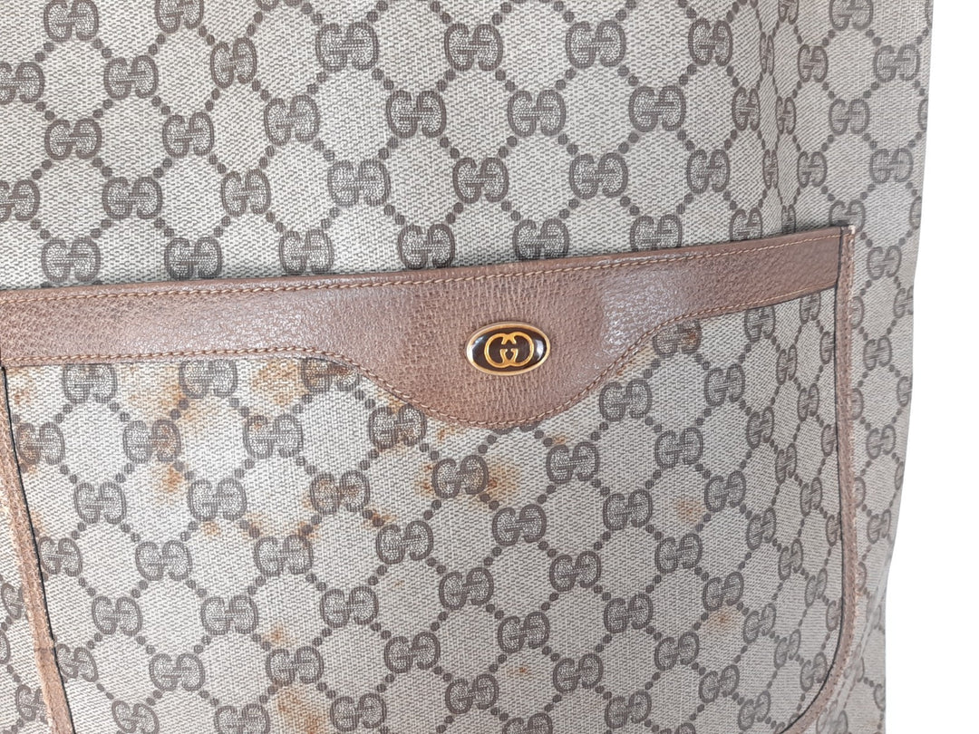 Gucci Sherry Line Tote Bag Shoulder Bag GG Pattern Brown PVC Leather2