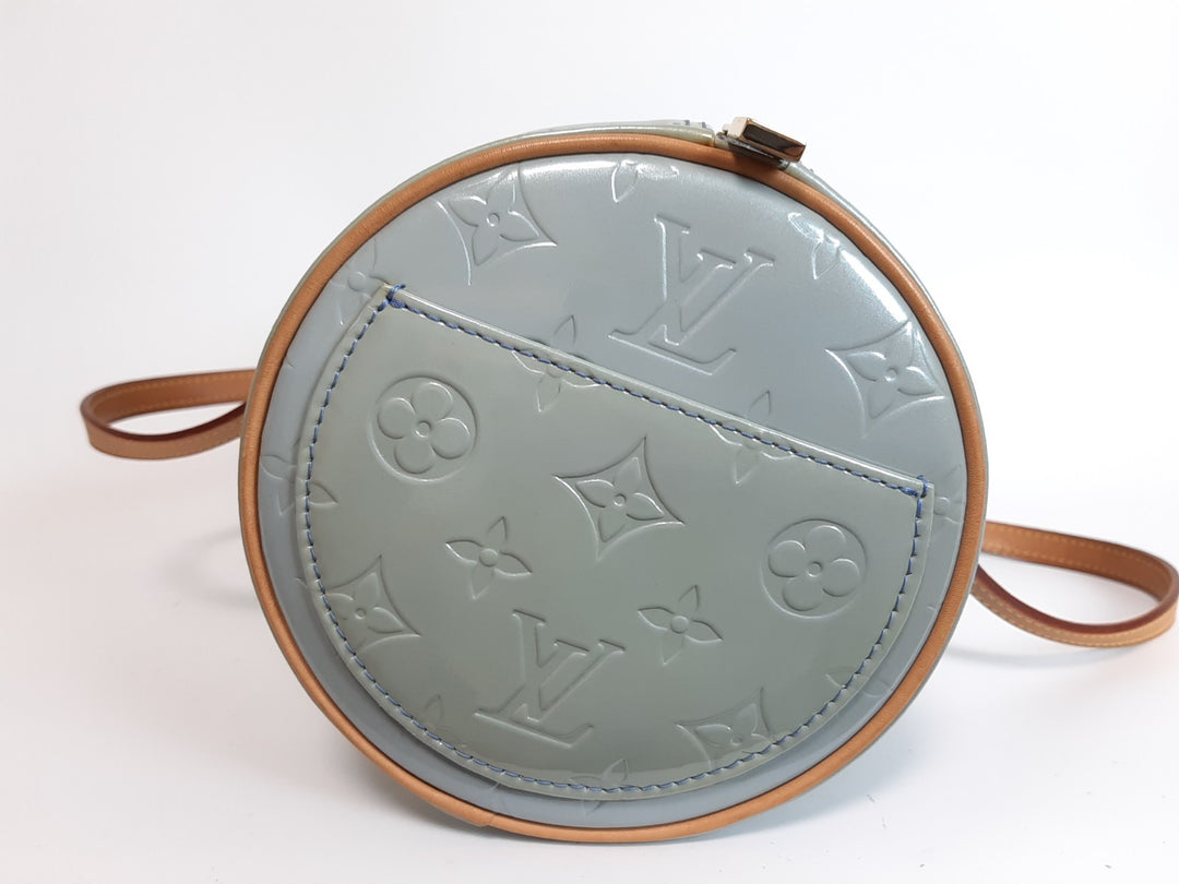 Louis Vuitton Vernis Bedford Hand Bag M91007 Vernis Monogram Blue VI00635