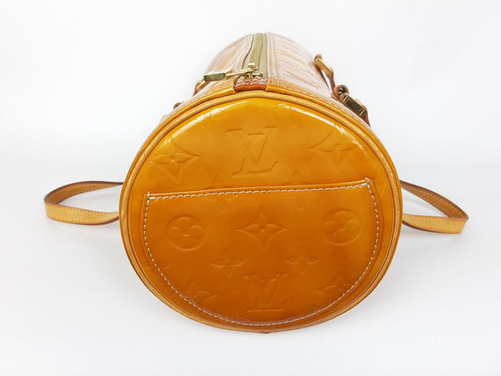 Louis Vuitton Vernis Bedford Hand Bag M91006 Monogram Yellow VI19185