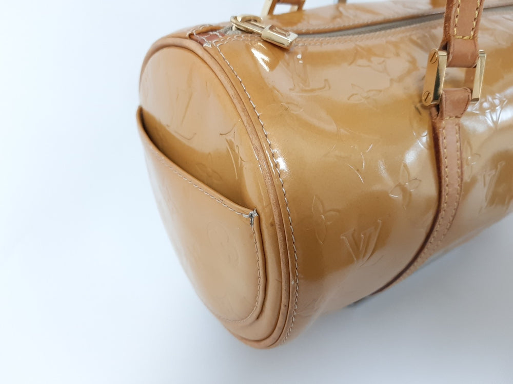 Louis Vuitton Vernis Bedford Hand Bag M91006 Vernis Monogram Yellow VI09191