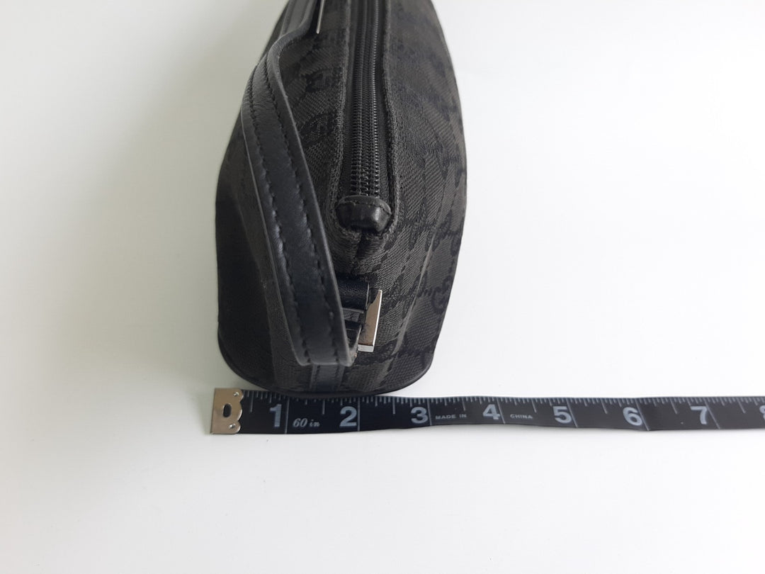 Gucci Bag Accessory Pouch Purse GG Canvas Black Silver Hardware9