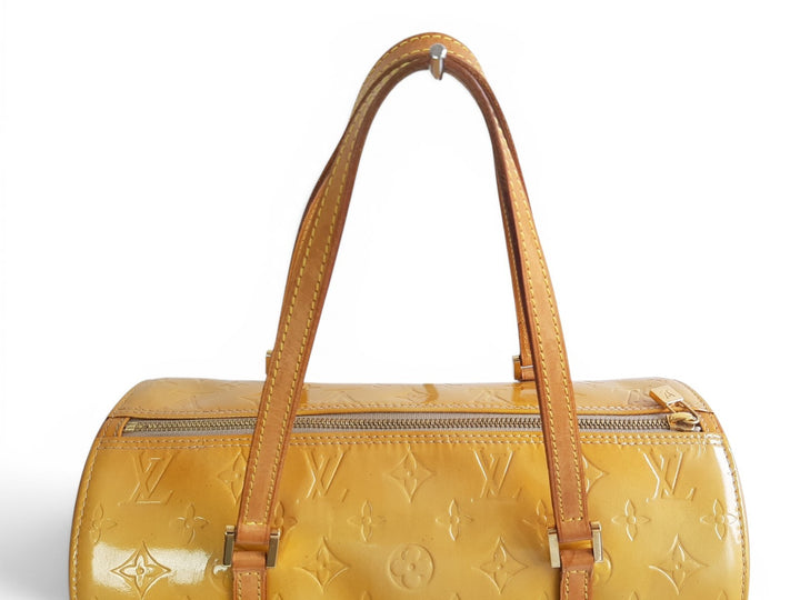Louis Vuitton Vernis Bedford Hand Bag M91006 Vernis Monogram Yellow VI09797