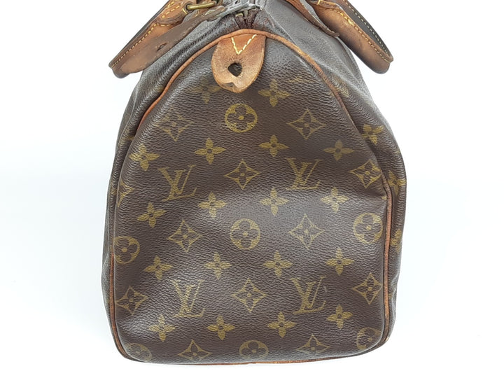 Louis Vuitton Speedy 35 Monogram Boston Hand Bag Purse SA821 Padlock Key5