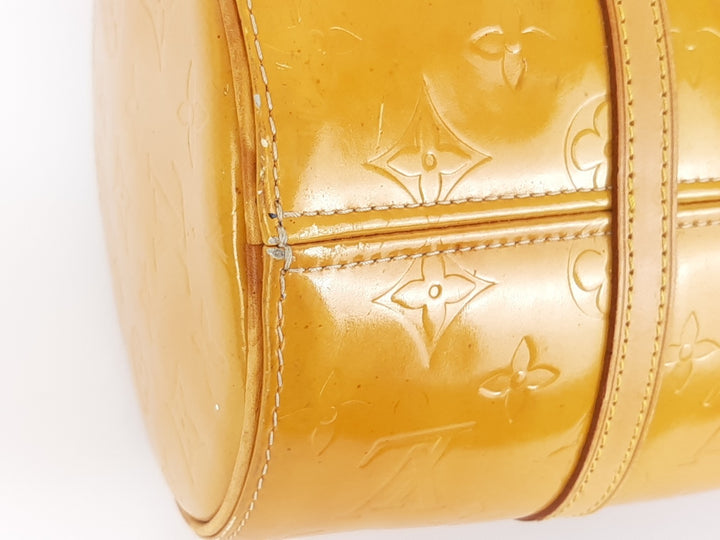 Louis Vuitton Vernis Bedford Hand Bag M91006 Monogram Yellow TH19289