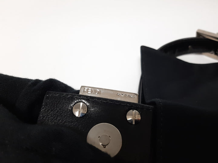 FENDI Zucca Mamma Baguette Shoulder Hand Bag Canvas Leather Black13