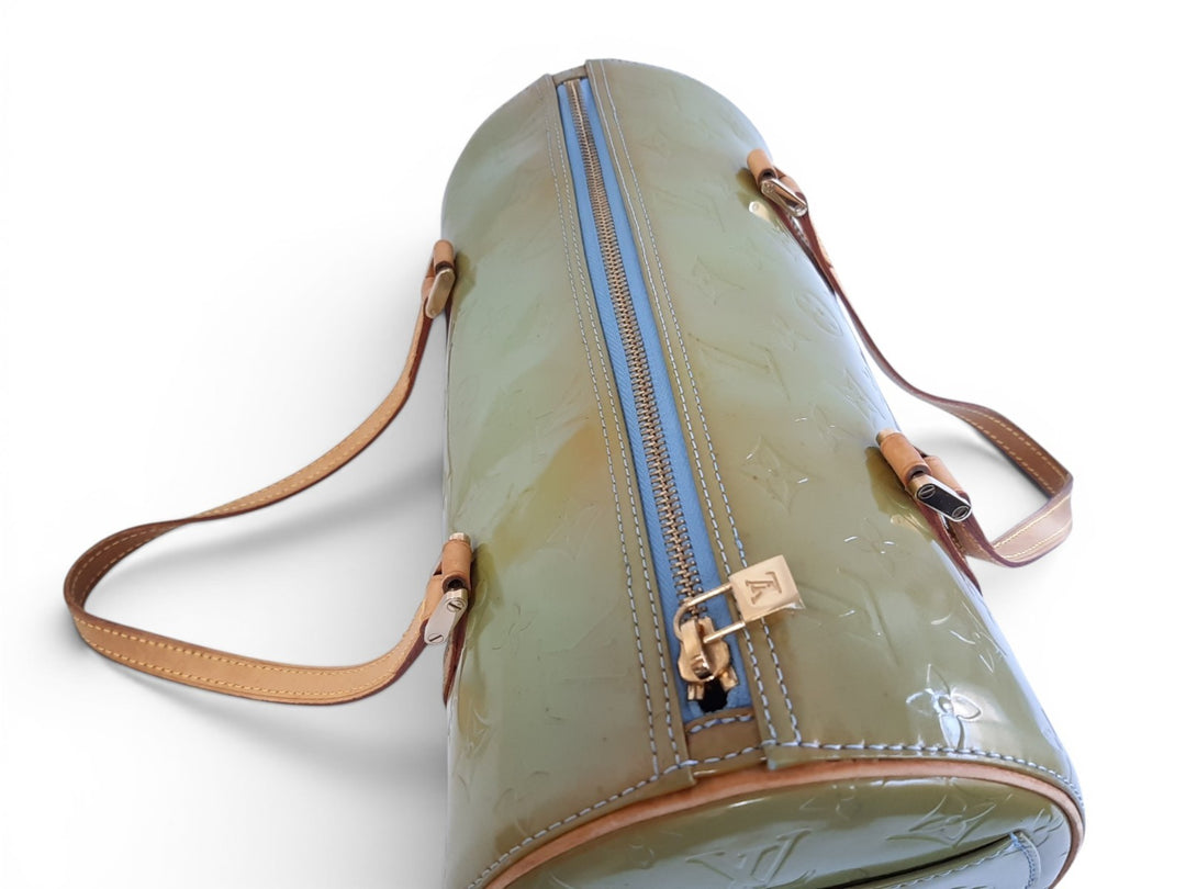 Louis Vuitton Vernis Bedford Hand Bag M91329 Vernis Monogram Green TH09294