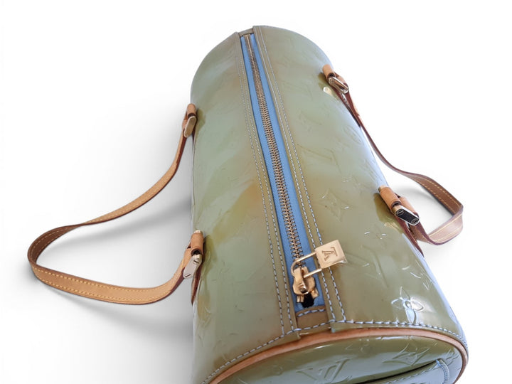 Louis Vuitton Vernis Bedford Hand Bag M91329 Vernis Monogram Green TH09294