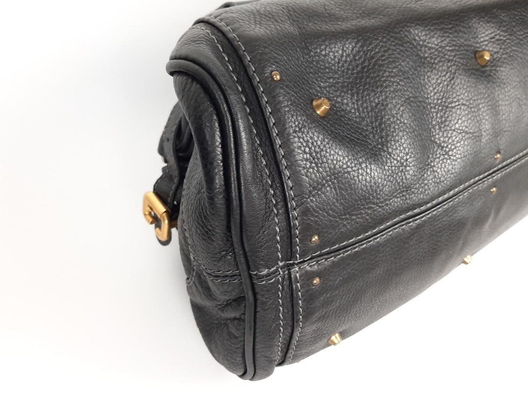 Chloe Paddington Black Glod Padlock Key Women's Hand Shoulder Bag6