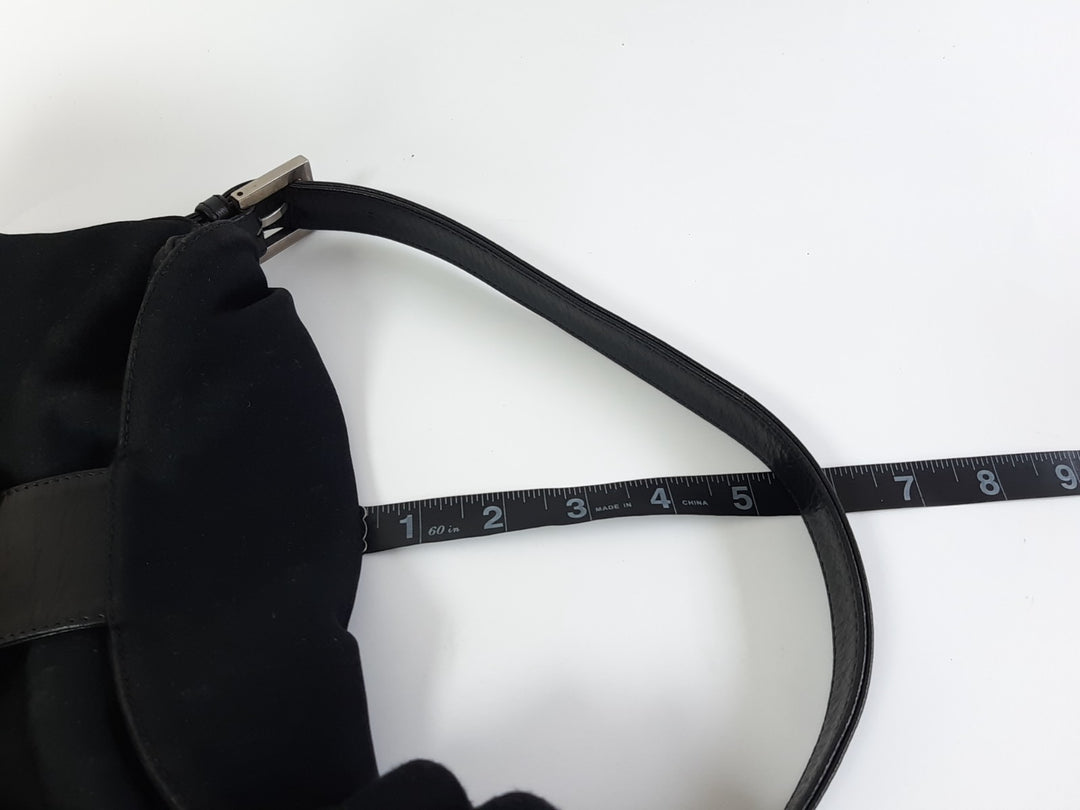FENDI Zucca Mamma Baguette Shoulder Hand Bag Canvas Leather Black15
