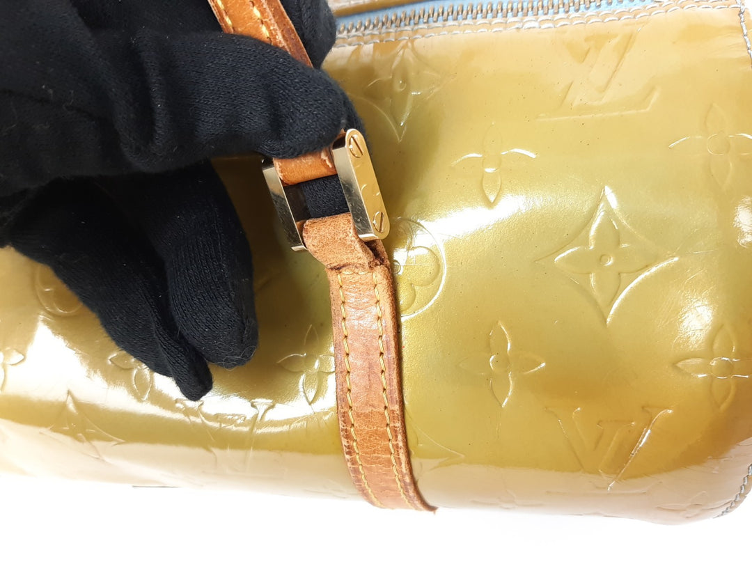 Louis Vuitton Vernis Bedford Hand Bag M91007 Vernis Monogram Green VI19183