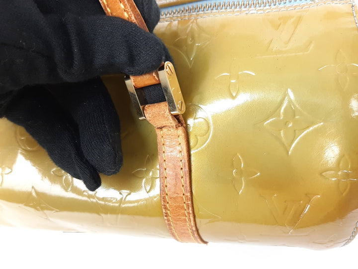 Louis Vuitton Vernis Bedford Hand Bag M91007 Vernis Monogram Green VI19183