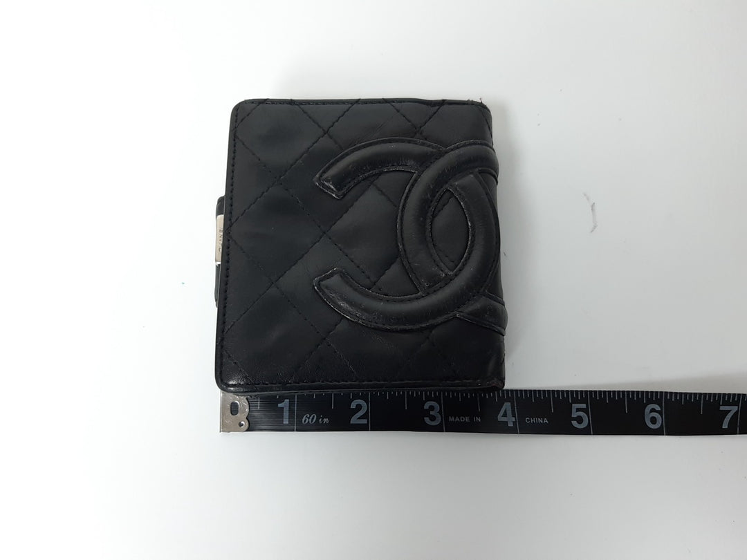 CHANEL Cambon Folding Lambskin Black x White Pink Silver Hardware11