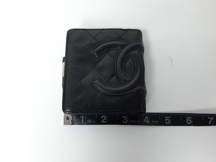 CHANEL Cambon Folding Lambskin Black x White Pink Silver Hardware11