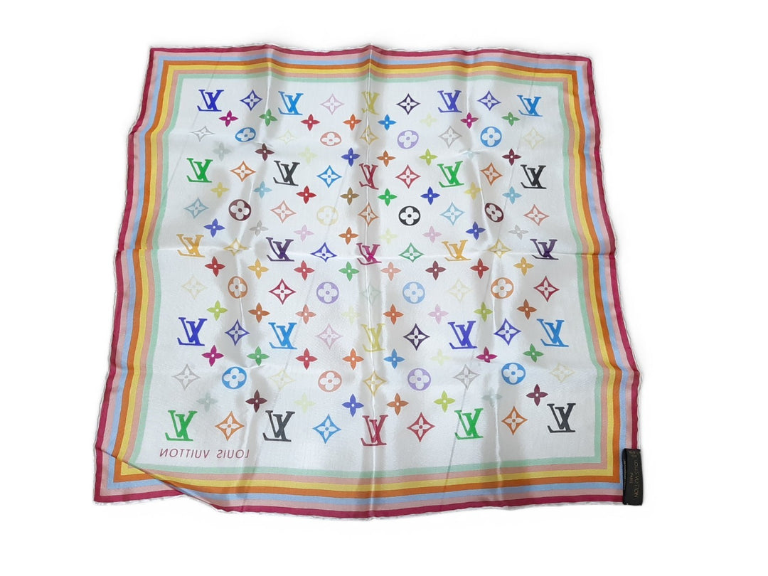 Louis Vuitton Multicolor Scarf Monogram White Takashi Murakami Box2
