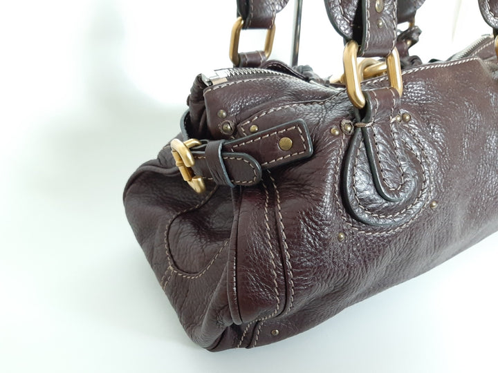 Chloe Paddington Brown Glod Padlock Key Women's Hand Shoulder Bag8