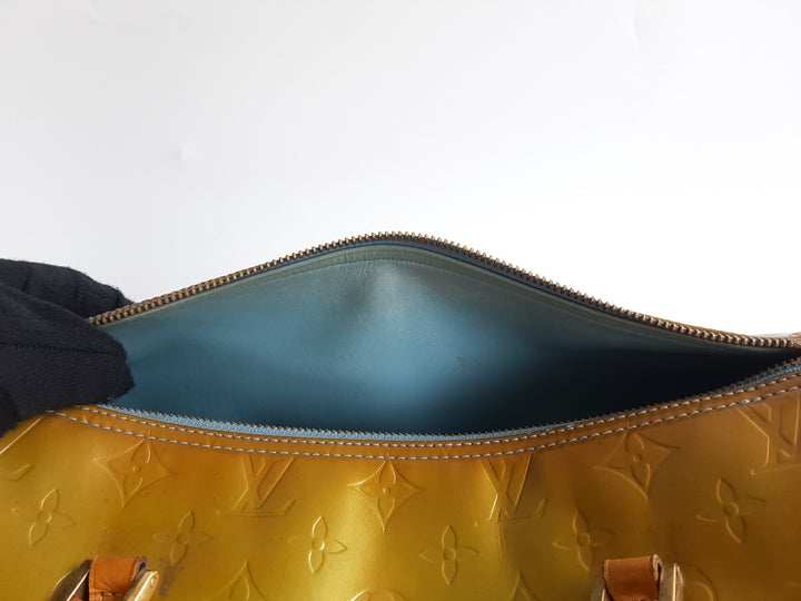 Louis Vuitton Vernis Bedford Hand Bag M91329 Vernis Monogram Green TH096811