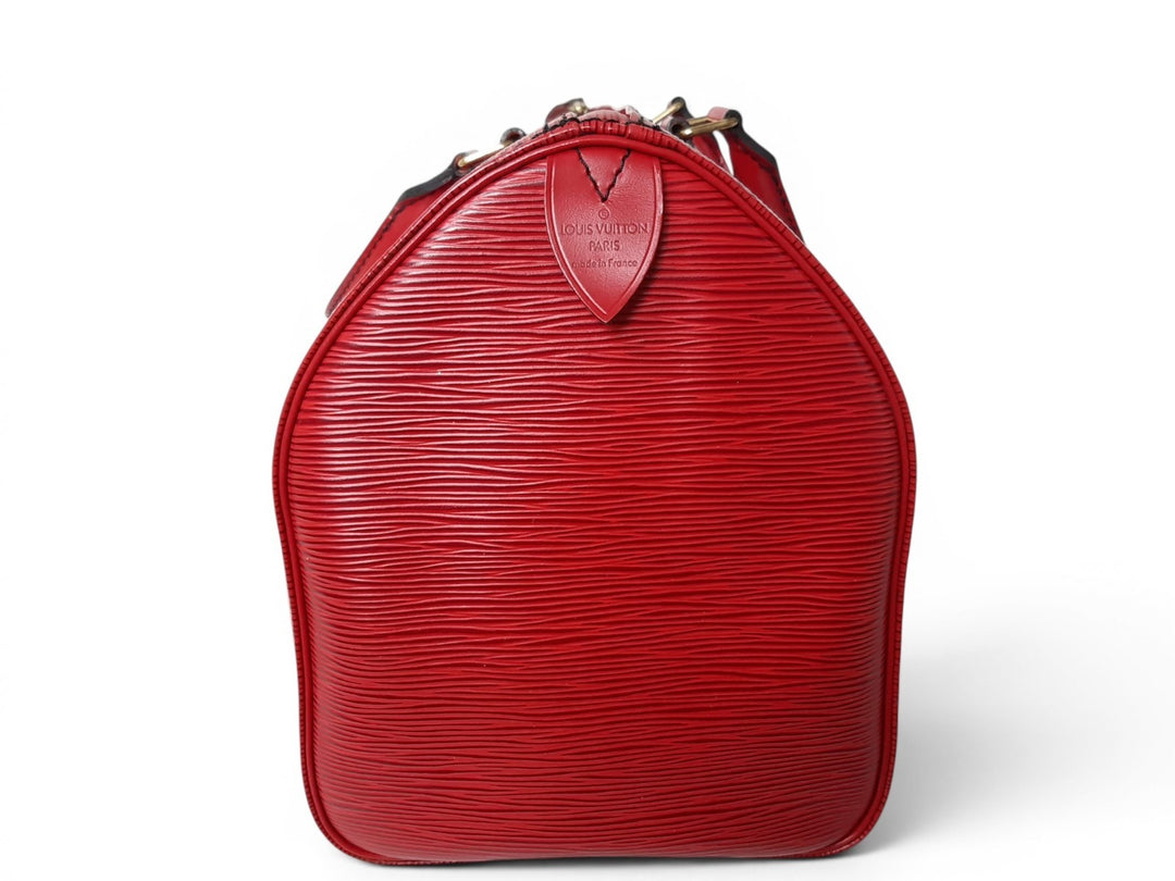 Louis Vuitton Handbag Speedy 30 M43007 Epi Red Boston Bag VI0932 Padlock Key3