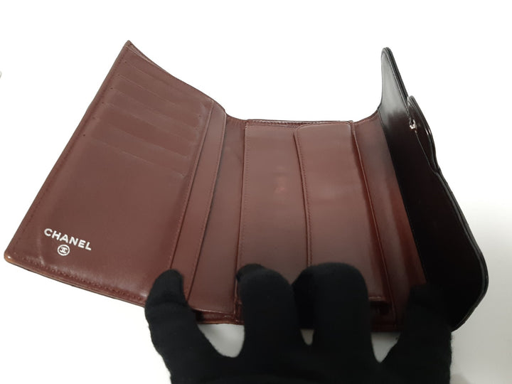 CHANEL Matelasse Long Wallet Leather Black With Box Guarantee Card8