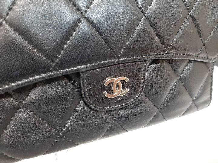 CHANEL Matelasse Long Wallet Leather Black With Box Guarantee Card2