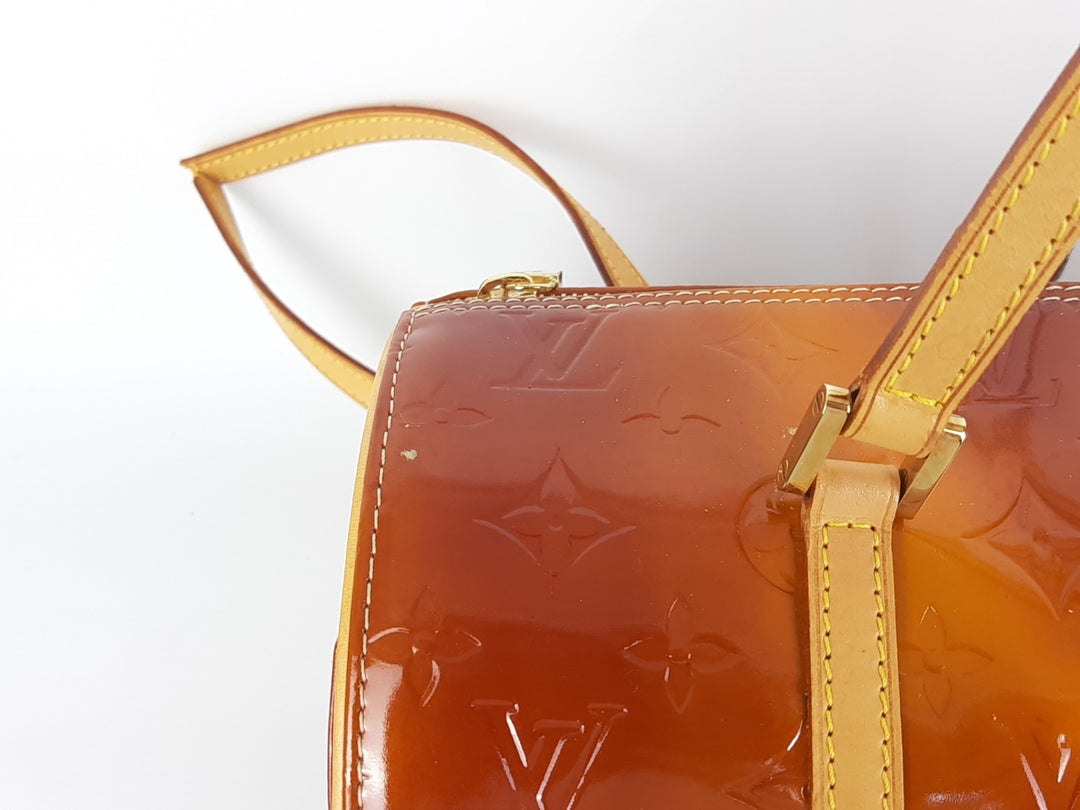 Louis Vuitton Vernis Bedford Hand Bag M91131 Vernis Monogram Brown VI09695