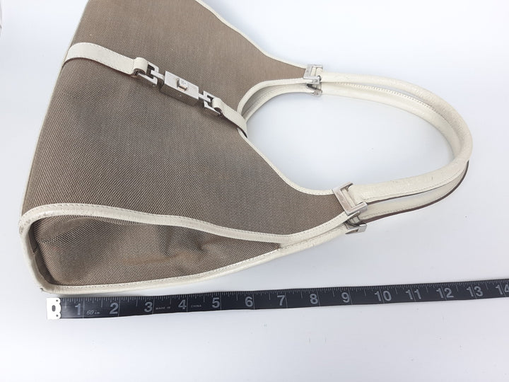 Gucci Jackie GG Canvas Handbag One Shoulder Tote Bag Beige Brown Silver Hardware17
