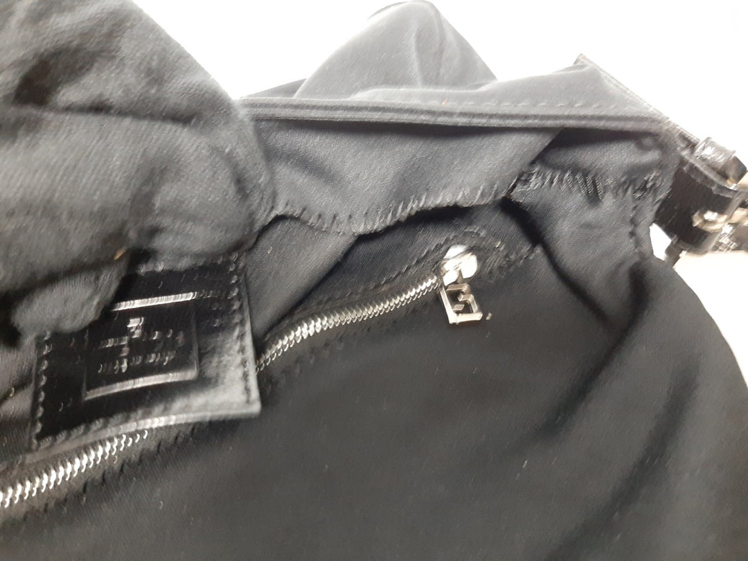 FENDI Zucca Mamma Baguette Shoulder Hand Bag Canvas Leather Black11