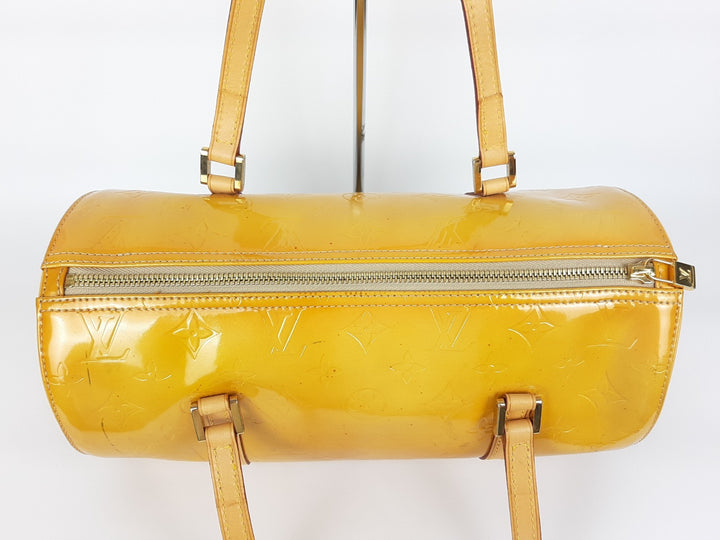 Louis Vuitton Vernis Bedford Hand Bag M91006 Monogram Yellow TH09686