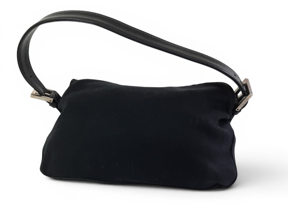 FENDI Zucca Mamma Baguette Shoulder Hand Bag Canvas Leather Black1
