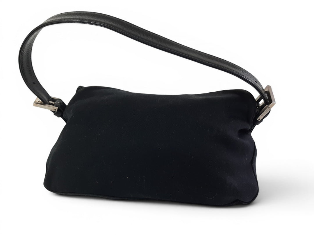 FENDI Zucca Mamma Baguette Shoulder Hand Bag Canvas Leather Black1