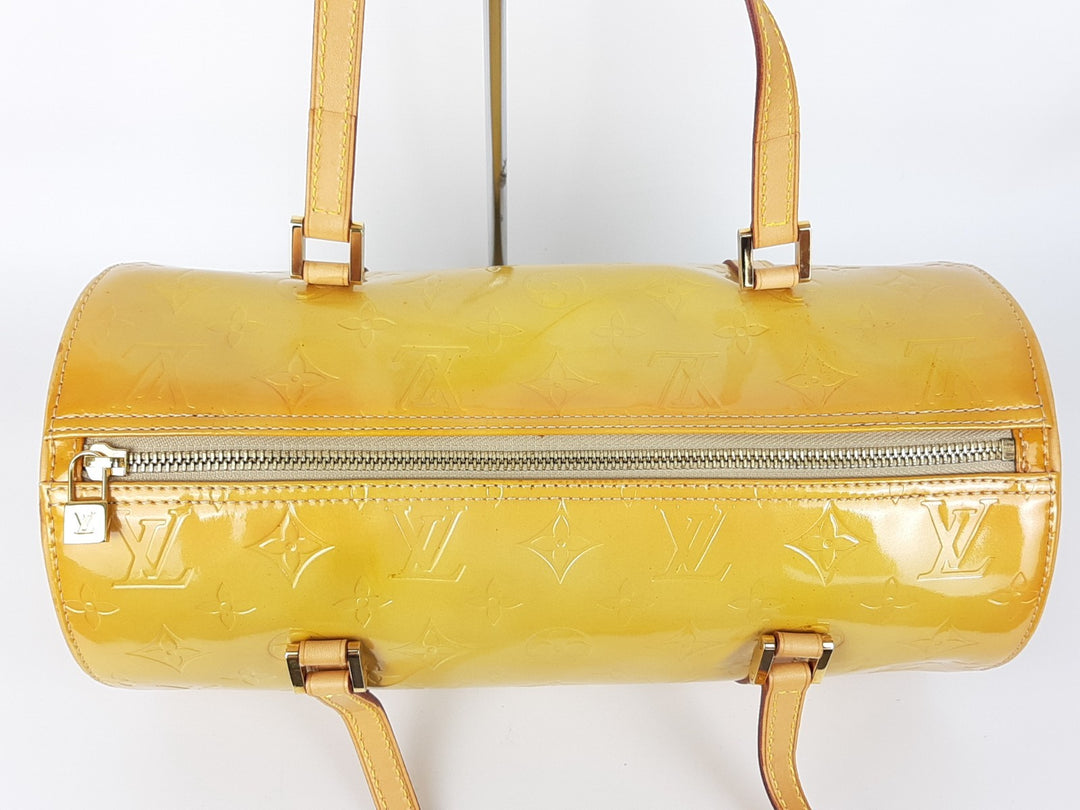 Louis Vuitton Vernis Bedford Hand Bag M91006 Monogram Yellow TH09392