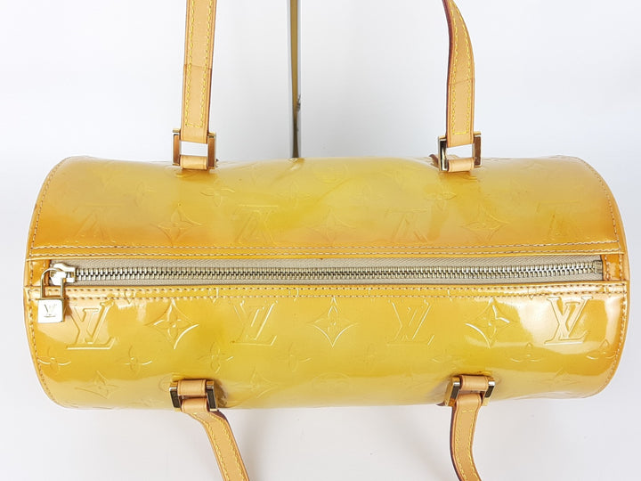 Louis Vuitton Vernis Bedford Hand Bag M91006 Monogram Yellow TH09392