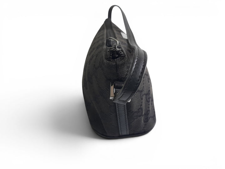 Gucci Bag Accessory Pouch Purse GG Canvas Black Silver Hardware5