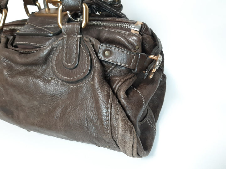 Chloe Paddington Dark Brown Glod Padlock Key Women's Hand Shoulder Bag5