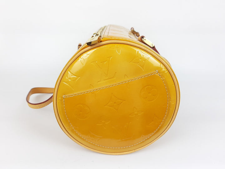 Louis Vuitton Vernis Bedford Hand Bag M91006 Monogram Yellow TH09687