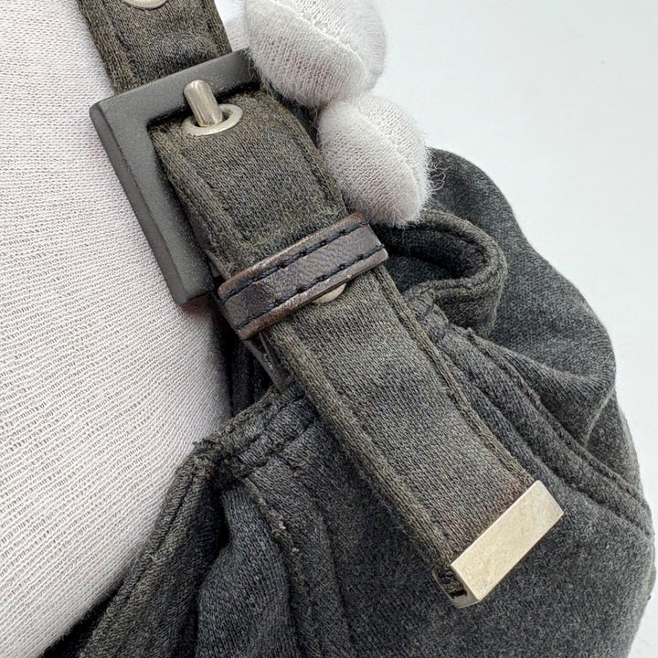 FENDI Zucca Mamma Baguette Shoulder Hand Bag Canvas Leather Gray13