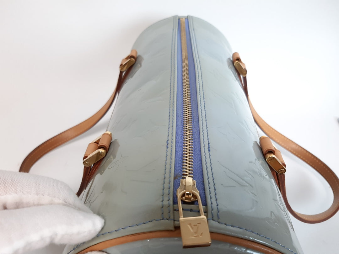 Louis Vuitton Vernis Bedford Hand Bag M91007 Vernis Monogram Blue VI00638