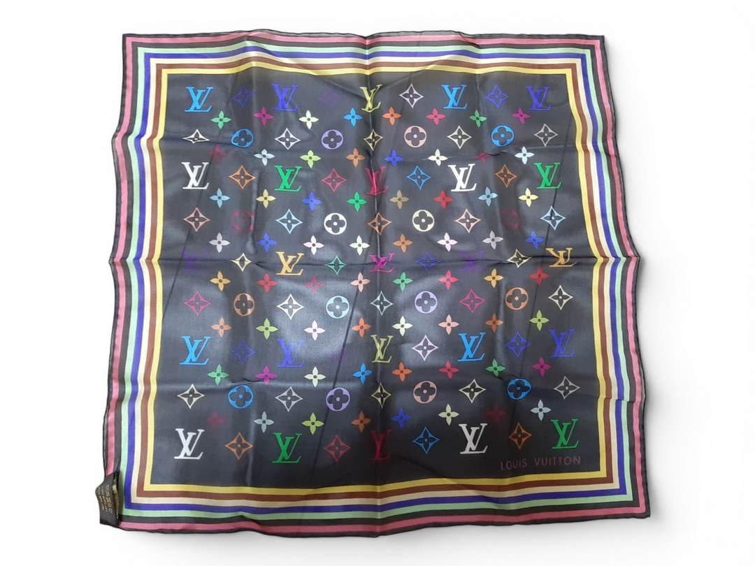 Louis Vuitton Multicolor Scarf Monogram Black Takashi Murakami Box2