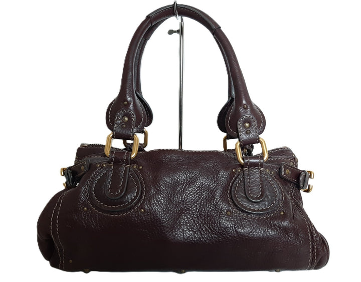 Chloe Paddington Brown Glod Padlock Key Women's Hand Shoulder Bag1