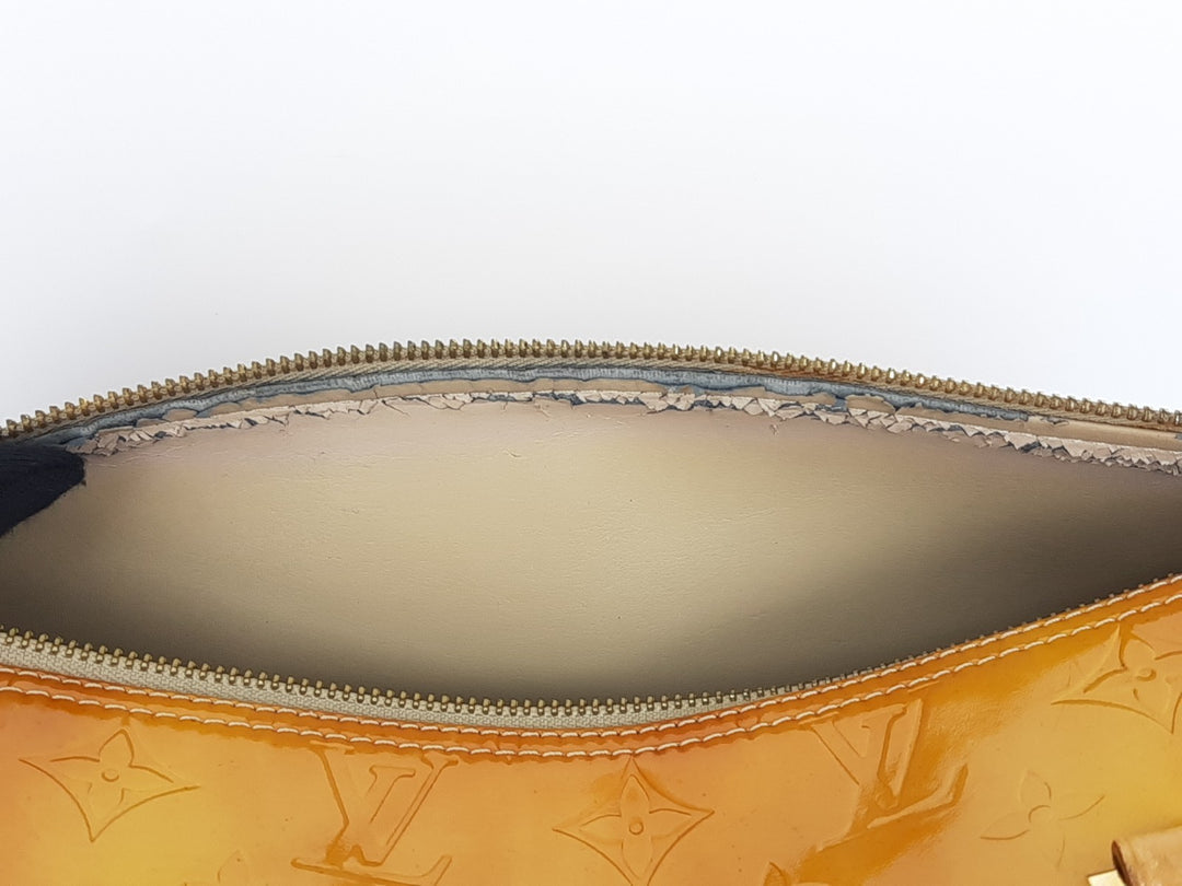 Louis Vuitton Vernis Bedford Hand Bag M91006 Monogram Yellow TH09597