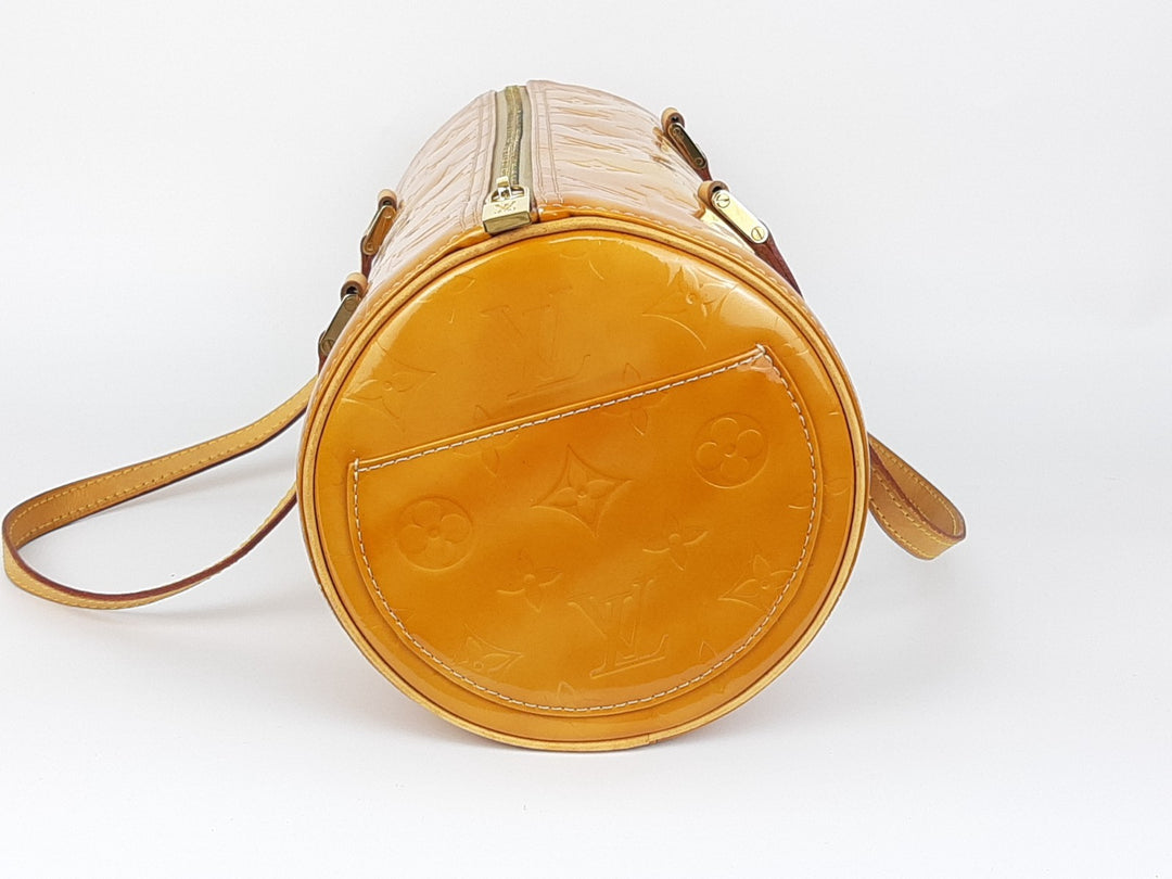 Louis Vuitton Vernis Bedford Hand Bag M91006 Monogram Yellow TH09593