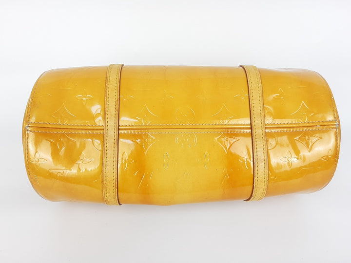 Louis Vuitton Vernis Bedford Hand Bag M91006 Monogram Yellow TH09588