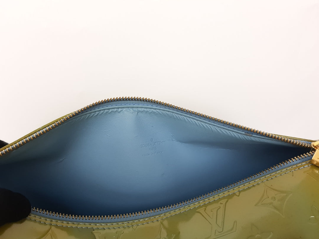 Louis Vuitton Vernis Bedford Hand Bag M91007 Vernis Monogram Green VI09599
