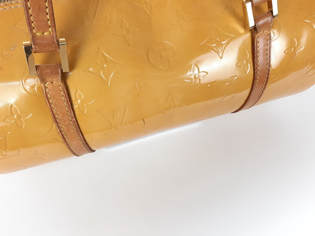 Louis Vuitton Vernis Bedford Hand Bag M91006 Monogram Yellow VI19183