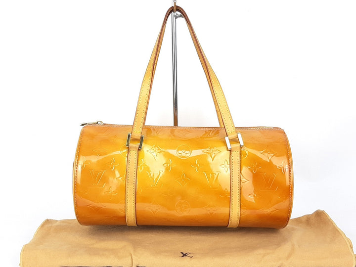 Louis Vuitton Vernis Bedford Hand Bag M91006 Monogram Yellow TH09590