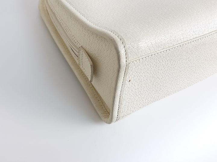 Gucci Jackie GG Canvas Handbag One Shoulder Tote Bag White Silver Hardware6