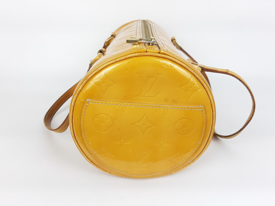 Louis Vuitton Vernis Bedford Hand Bag M91006 Monogram Yellow TH09585