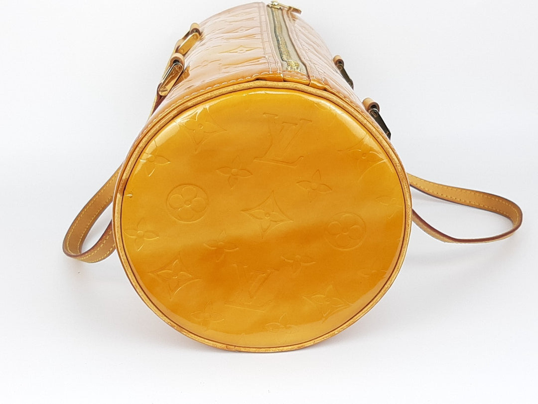 Louis Vuitton Vernis Bedford Hand Bag M91006 Monogram Yellow TH09594