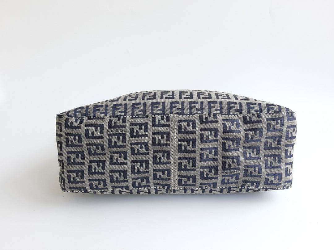 FENDI Zucca Mamma Baguette Shoulder Hand Bag Canvas Leather Gray6