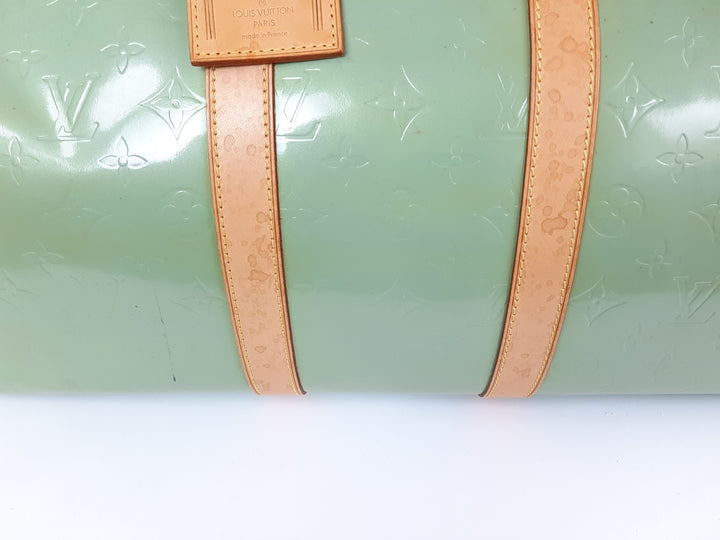 Louis Vuitton Vernis Mercer Boston Hand Bag Light Green M91001 BA09195